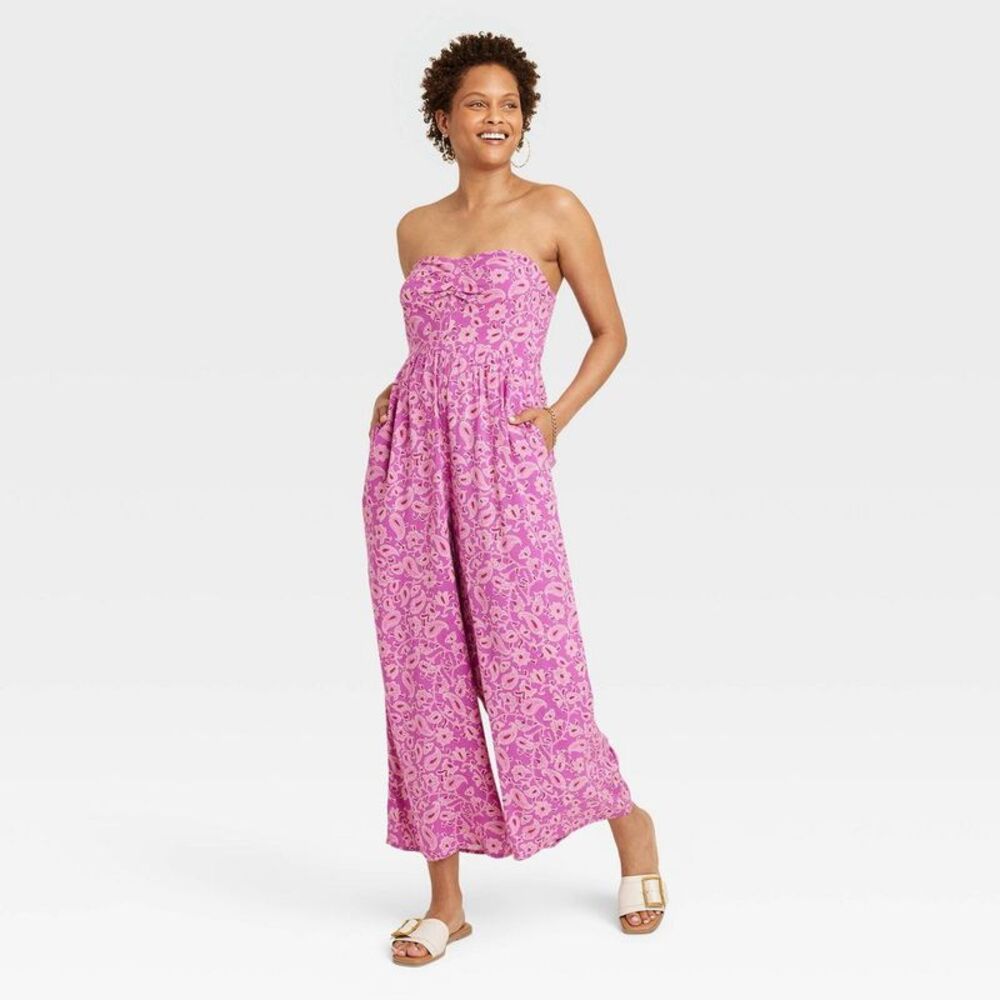 Knox Rose Pink Strapless Jumpsuit
